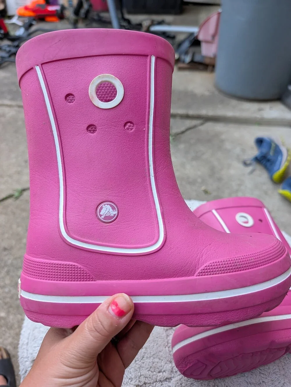 Girls Tall Rain Boots Pink By Crocs Size 2